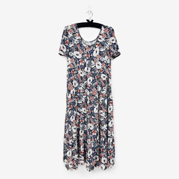 Natural Life Lucia Hibiscus Maxi Dress Size M Floral Tiered Boho - Picture 1 of 2